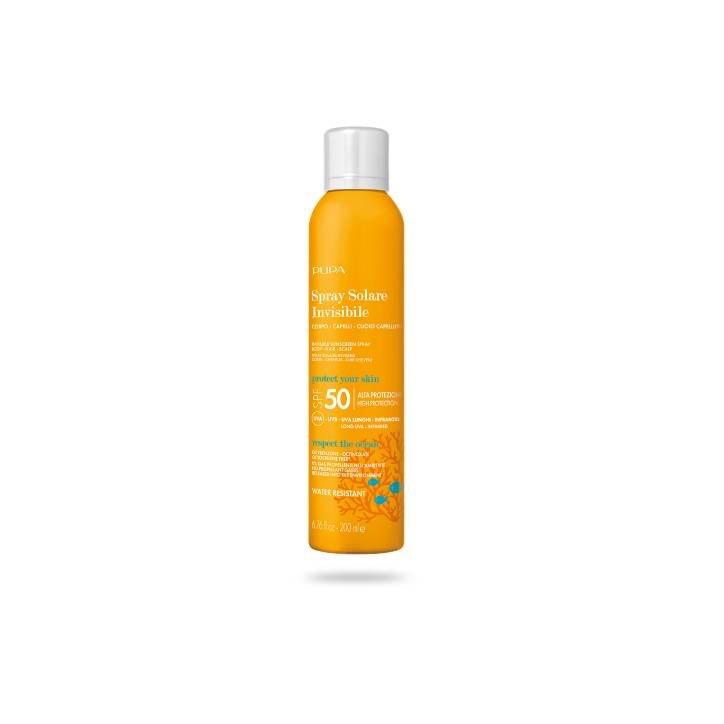 PUPA Spray Solaire Invisible SPF50 - Corps, Cheveux et Cuir PUPA Spray Solaire Invisible SPF50 - Corps, Cheveux et Cuir