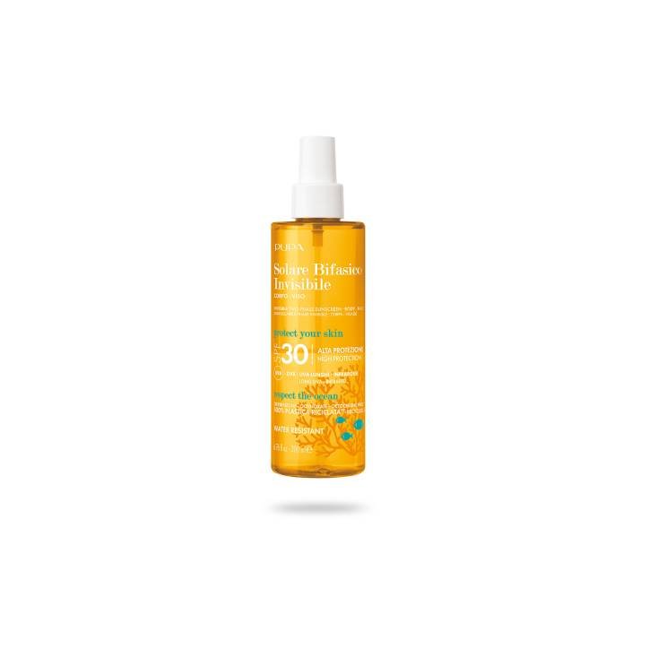PUPA Soin Solaire Biphase Invisible SPF30 - Corps et Visage